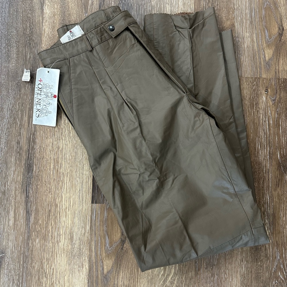 VTG 80’s 4 OPENERS Men’s Leather Pants Pleated Front 3 Pocket S-38